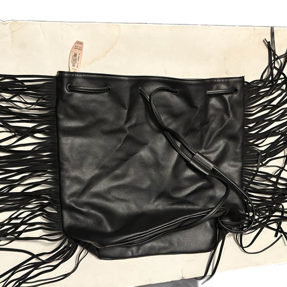 Victorias‎ Secret black fringe bag-NWT - Picture 3 of 5